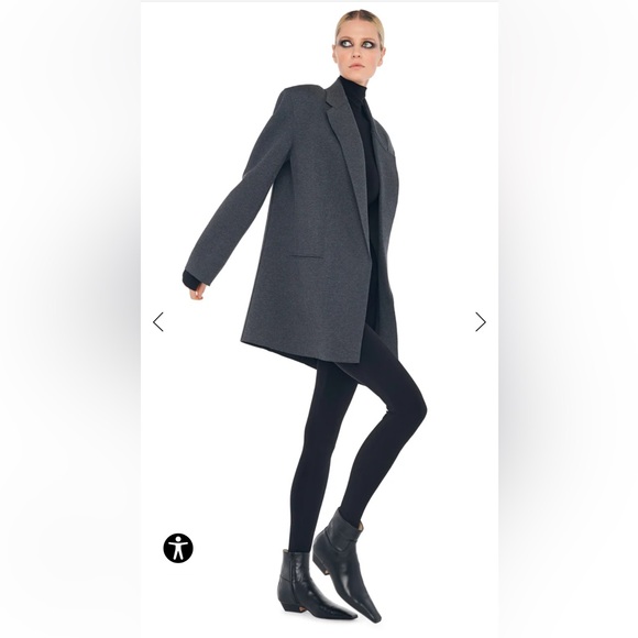 Oversized double breasted jacket size small norma Kamali terry blazer gray - Picture 2 of 11